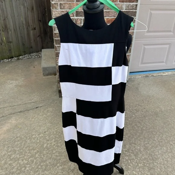 White House Black Market | Dresses | White House Black Market Black White  Striped Sleeveless Dresseuc | Poshmark